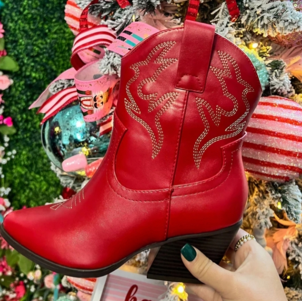 Red Cowgirl Booties